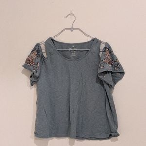 AEO Soft & Sexy Floral Off-Shoulder Top